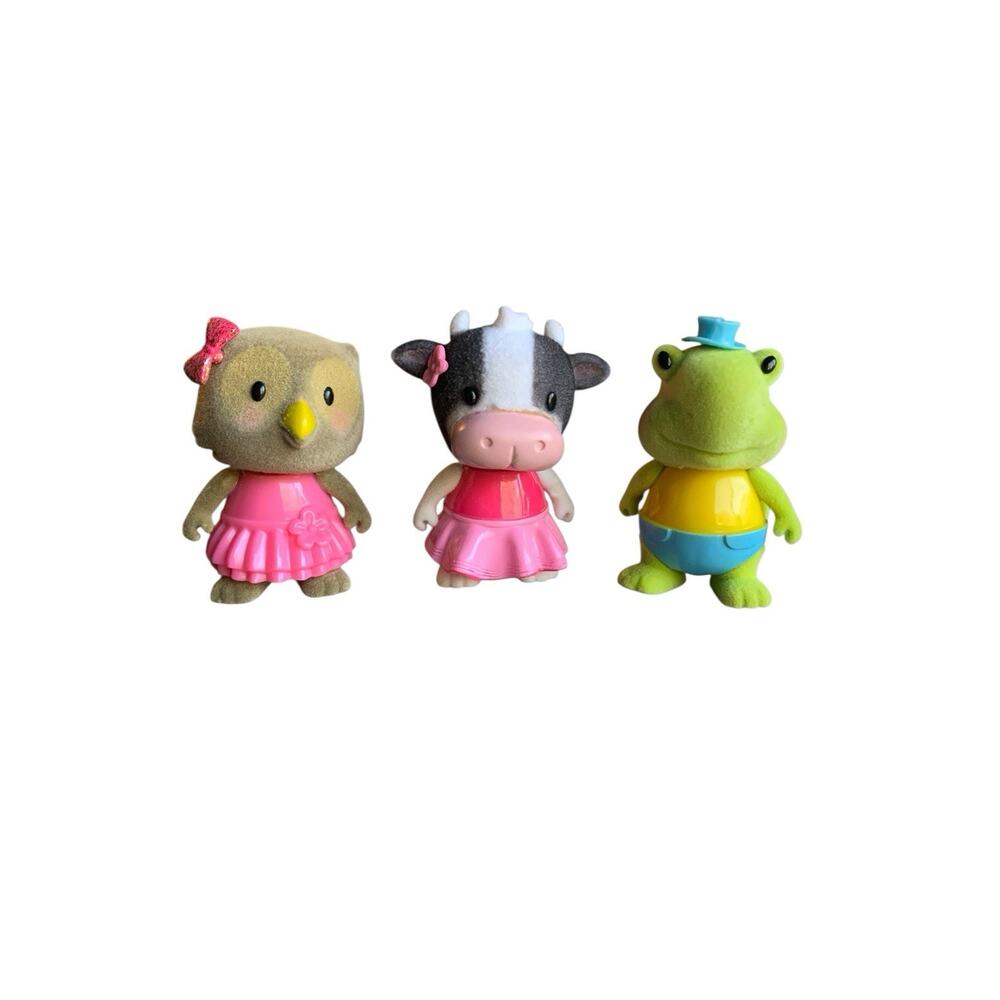 Li’l Woodzeez Bobbleez‎ Lot Of 3 (Bobbleheads) Owl Cow Turtle